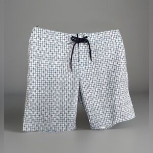 Zachary Prell Ashby Swim Trunks Light Blue Elastic Waist Pockets Lined 32 NWT